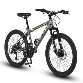 S24102 24 Inch Mountain Bike Boys Girls, Steel Frame, Shimano 21 Speed Mountain Bicycle with Daul Disc Brakes and Front Suspension MTB S24102 24 Inch Mountain Bike Boys Girls, Steel Frame, Shimano 21 Speed Mountain Bicycle with Daul Disc Brakes and Front Suspension MTB